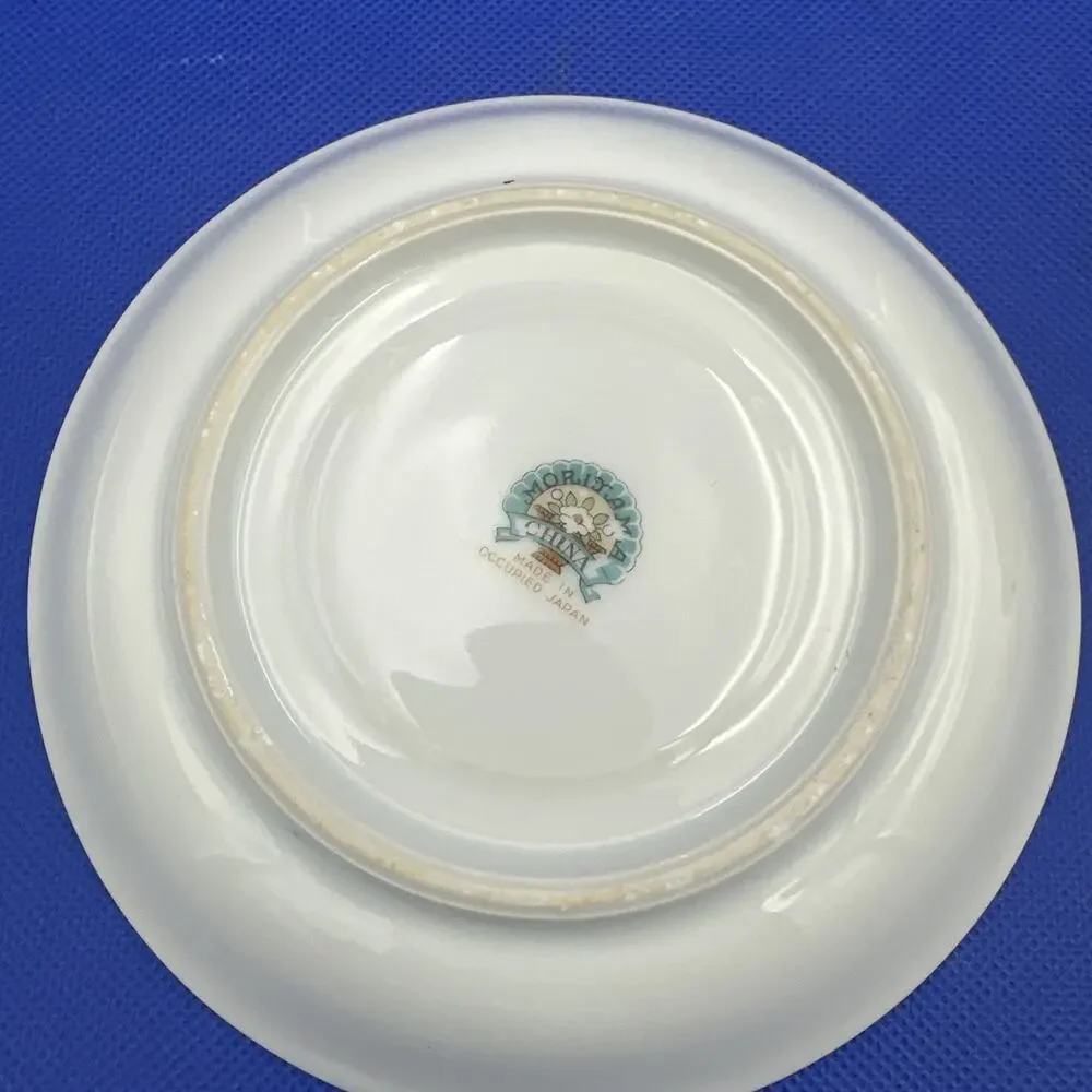 VTG Moriyama Teacup &‎ Saucer Floral Design Gold Trim Made in Occupied Japan